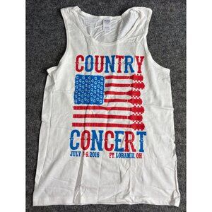 Country Concert 2016 Tank Top Small White Graphic OH Laramie